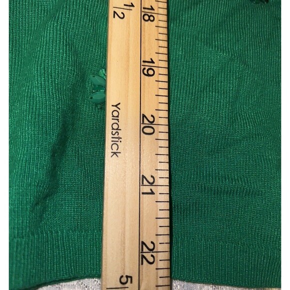 Women's Ruby Rd Green Beaded Long Sleeve Sweater Size Large - Picture 8 of 11